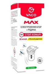 Электрофумигатор VACO MAX + жидкость от комаров 30 мл на 30+10 ночей 15.0652 фото