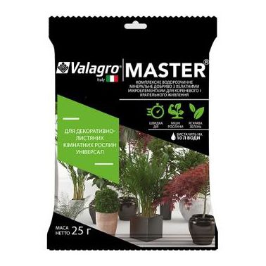 Добриво для декоративно-листяних кімнатних рослин Master Valagro 25 г