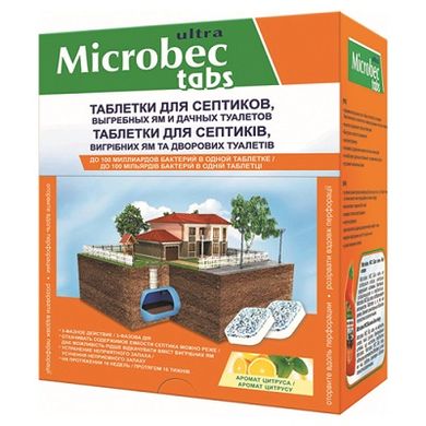 Microbec tabs таблетка 20 г для септиків, вигрібних ям та туалетів 15.0482 фото