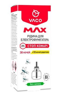 Жидкость комаров для электрофумигатора VACO MAX 30 мл на 30+10 ночей 15.0654 фото