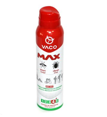 Спрей VACO MAX з пантенолом від комарів кліщів і мошок DEET30% 100 мл 15.0655 фото