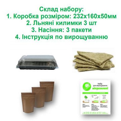 Микс Вкуса кресс+горчица+лук набор для выращивания микрозелени 19.0311 фото
